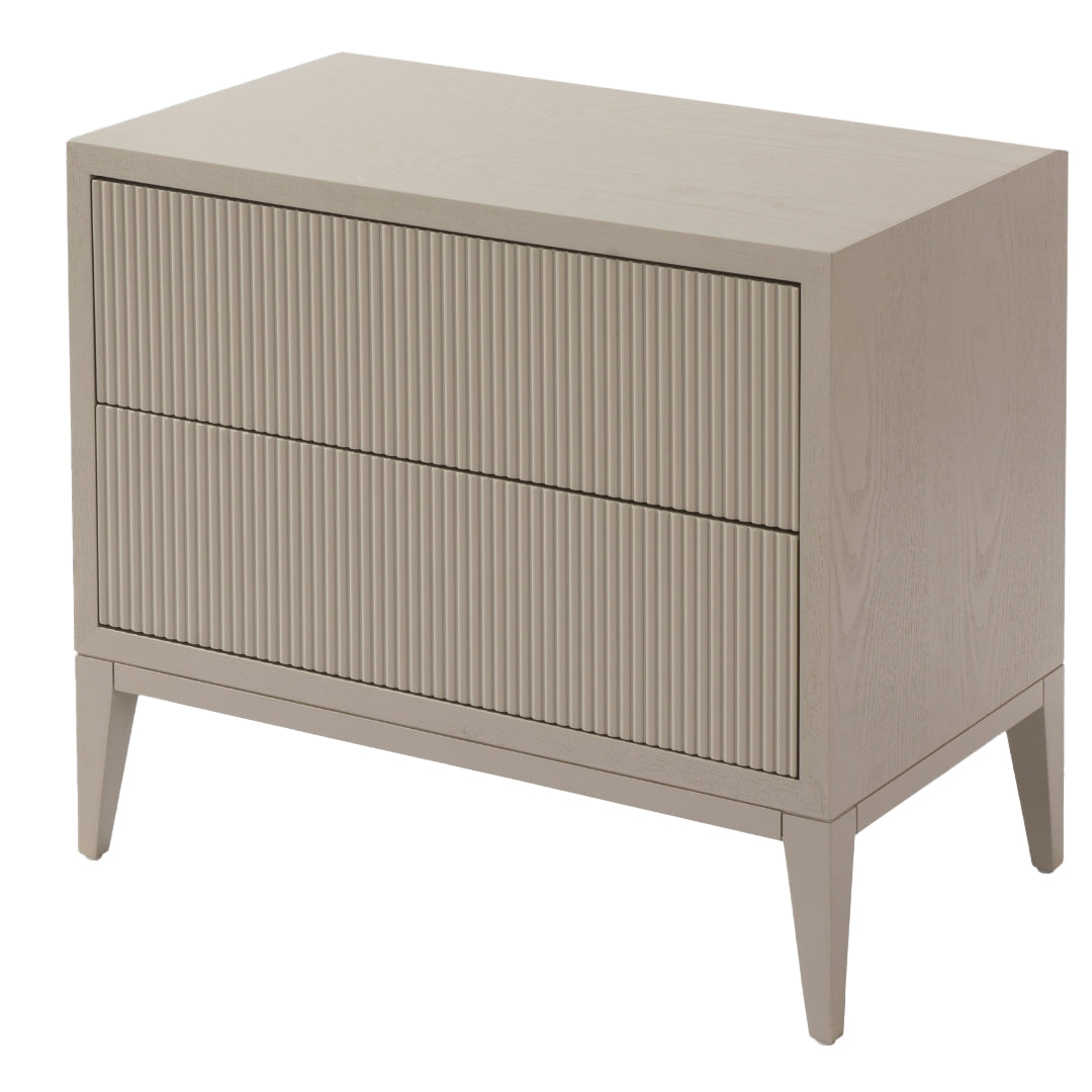 Amur Ceramic Grey Finish Wide Bedside Table by RV Astley