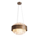 Jules Round Dark Antique Brass Glass Pendant Light by RV Astley