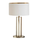 Lisle Tall Cognac Crystal & Metal Table Lamp by RV Astley