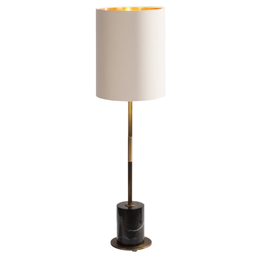 Maxone Antique Brass & Black Marble Table Lamp by RV Astley