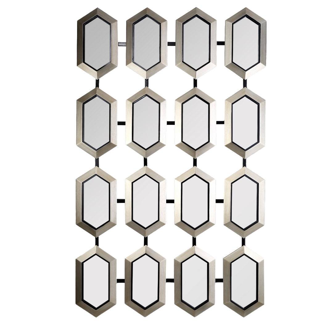 Champagne Silver Finish Section Mirror by RV Astley