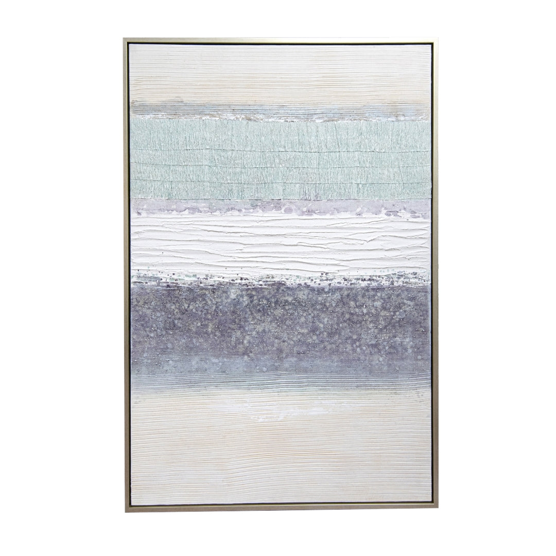 Leda Champagne, Blue, Grey & Neutral Canvas by RV Astley