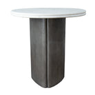 Celeste Grey Side Table with White Marble Top by RV Astley