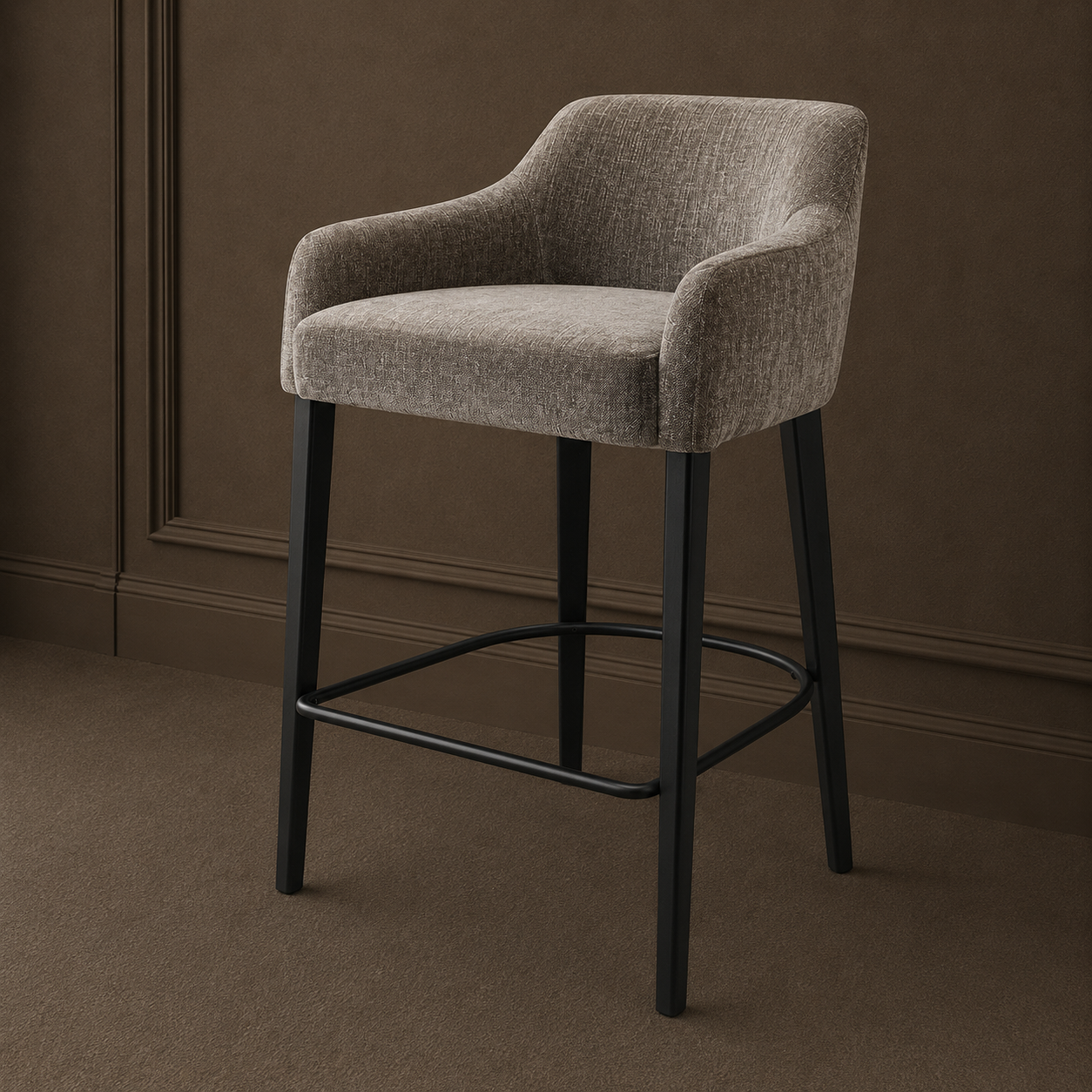 Cerro Mousse Chenille Fabric Barstool by RV Astley