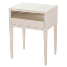 Rhona White Veneer & Metal 1 Drawer Beside Table by RV Astley
