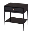Finola Matt Black & Antique Brass Side Table by RV Astley