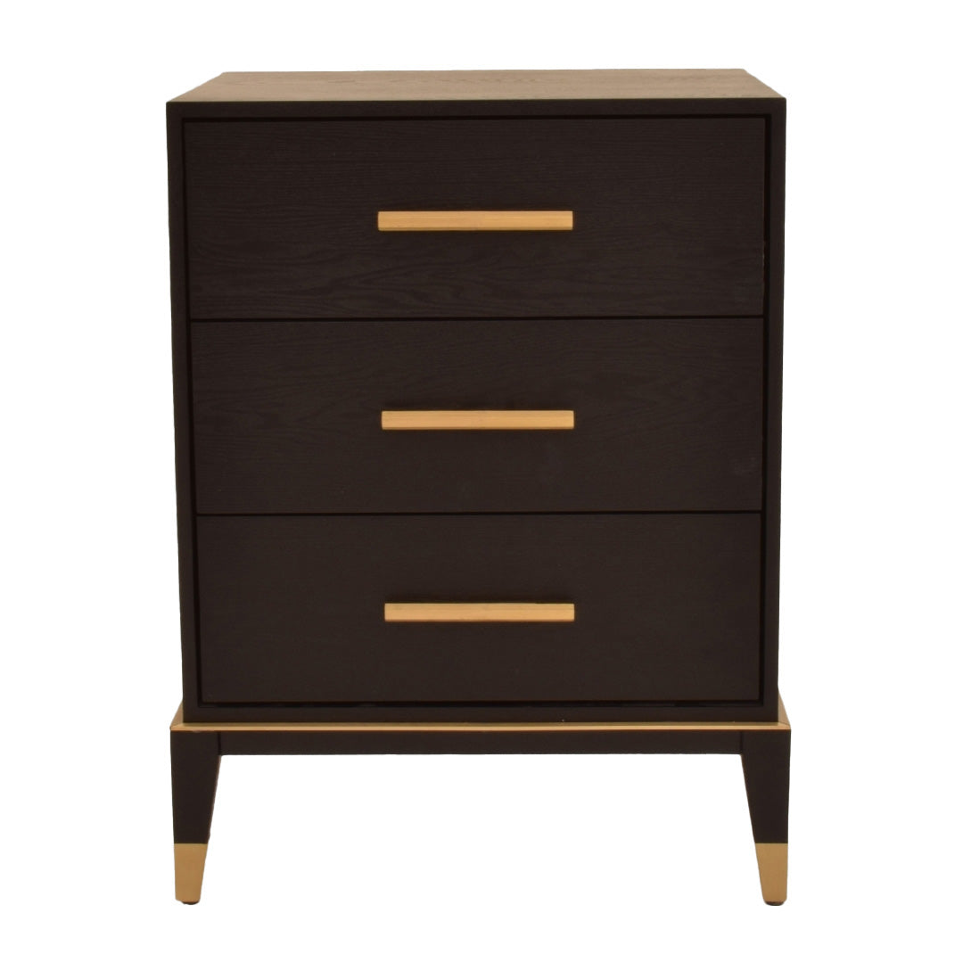 Evan Black 3 Drawer Side Table by RV Astley