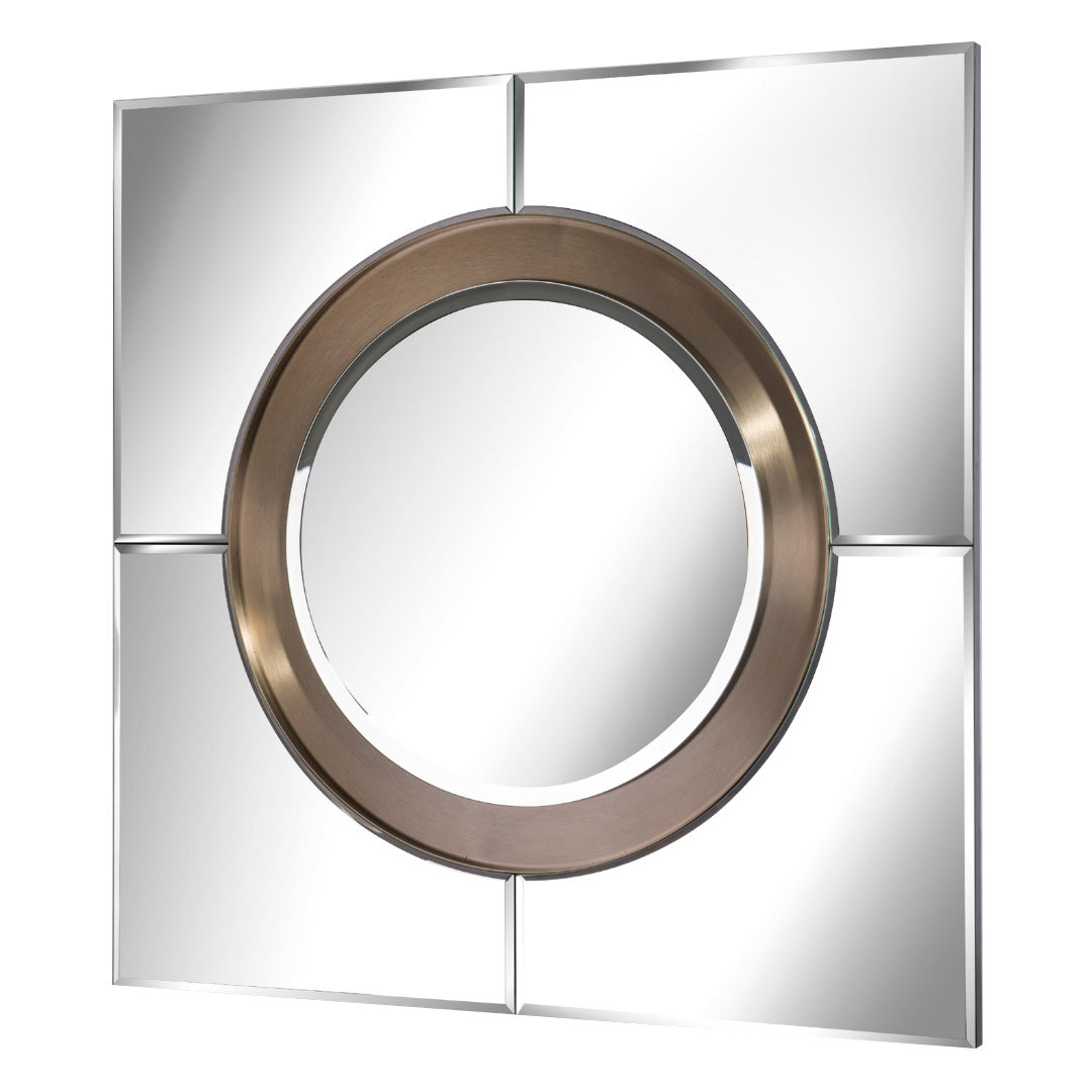 Viterbo Brushed Brass Mirror by RV Astley