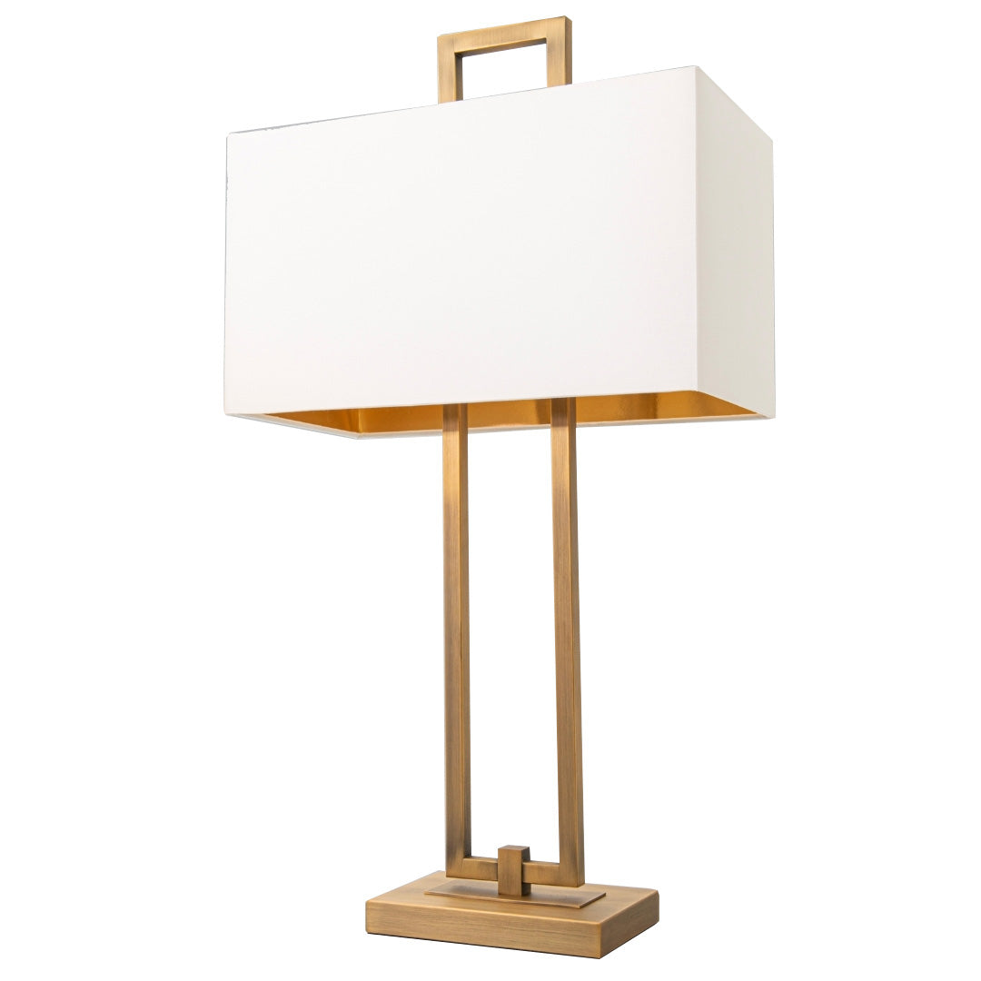 Danby Antique Brass & Opal Table Lamp by RV Astley