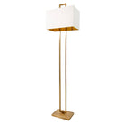Danby Antique Brass White Fabric Shade Floor Lamp by RV Astley