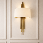 Evadne Antique Brass & Fabric Shade Wall Light by RV Astley