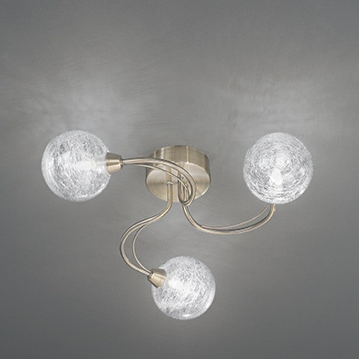 Gyro Bronze 3 Light Glass Ceiling Light – Decor Lighting