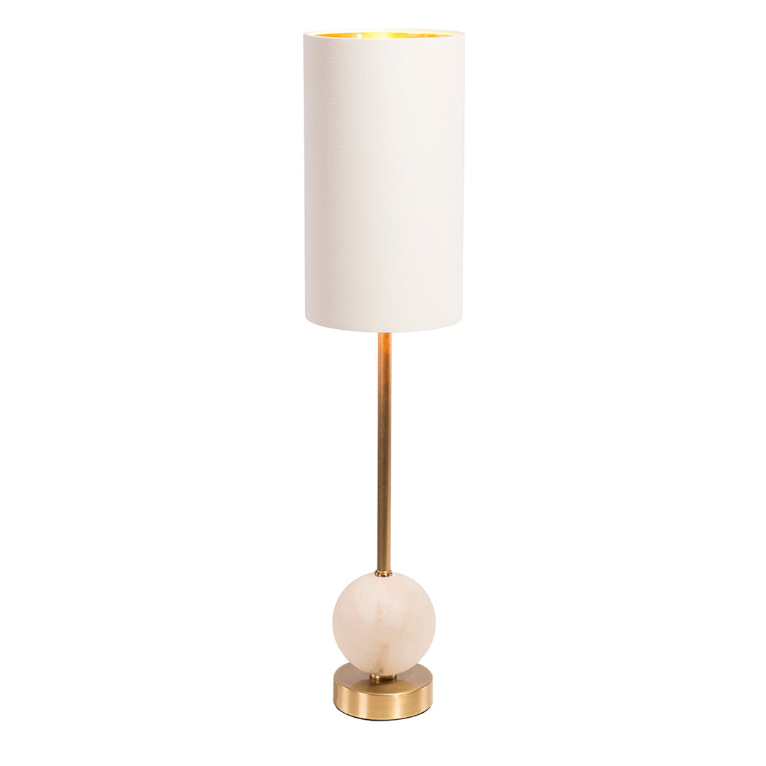 Geralt White Marble & Brushed Brass Table Lamp by RV Astley