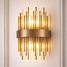 Freya Antique Brass & Glass Rod Wall Light by RV Astley