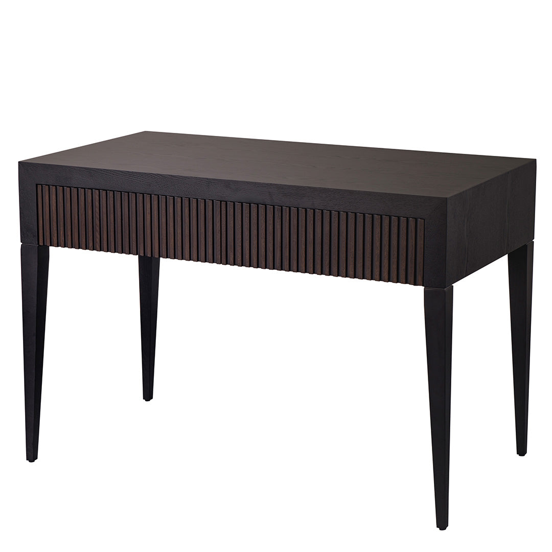 Marans Black & Chocolate Brown Wooden Desk by RV Astley