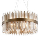 Colmar Antique Brass Pendant Ceiling Light with Glass Tubes Shade - 80cm by RV Astley