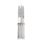 Colmar Nickel & Clear Glass Rods Single Pendant Light by RV Astley
