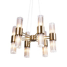 Colmar Antique Brass Chandelier with Glass Shades by RV Astley