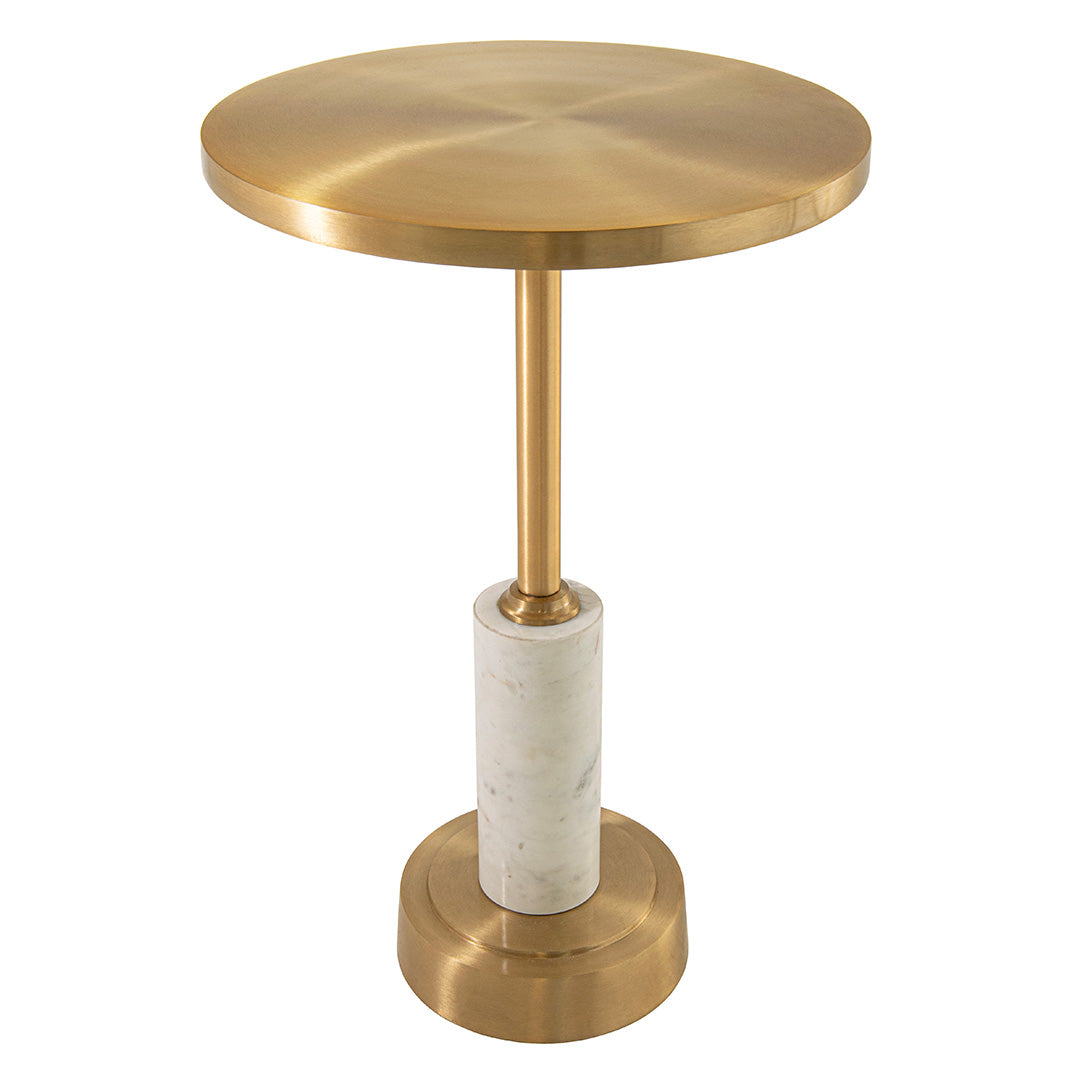 Erdre Gold & White Marble Side Table by RV Astley