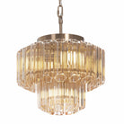 Nasser Antique Brass Chandelier with Glass Light Shade by RV Astley