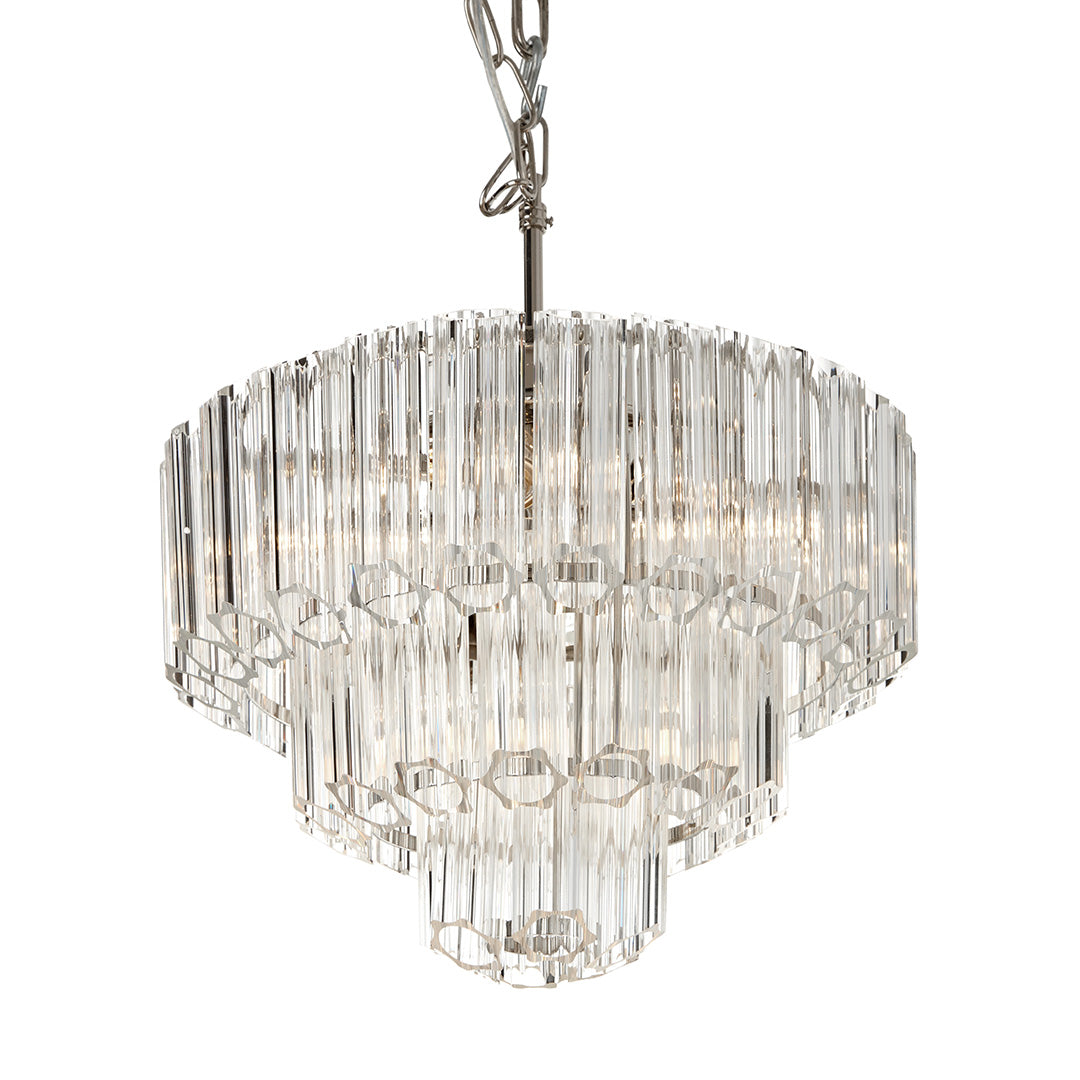 Nasser Nickel & Glass Medium Glass Chandelier by RV Astley