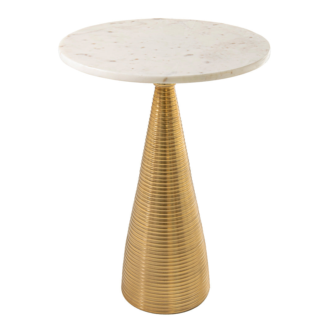 Orne Gold & White Marble Side Table by RV Astley