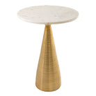 Orne Gold & White Marble Side Table by RV Astley