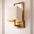 Laik Antique Brass & Soft Latte Fabric Shade Wall Light by RV Astley