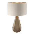 Agato Antique Brass & Soft Latte Table Lamp by RV Astley