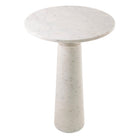 Vilaine White Marble Side Table by RV Astley