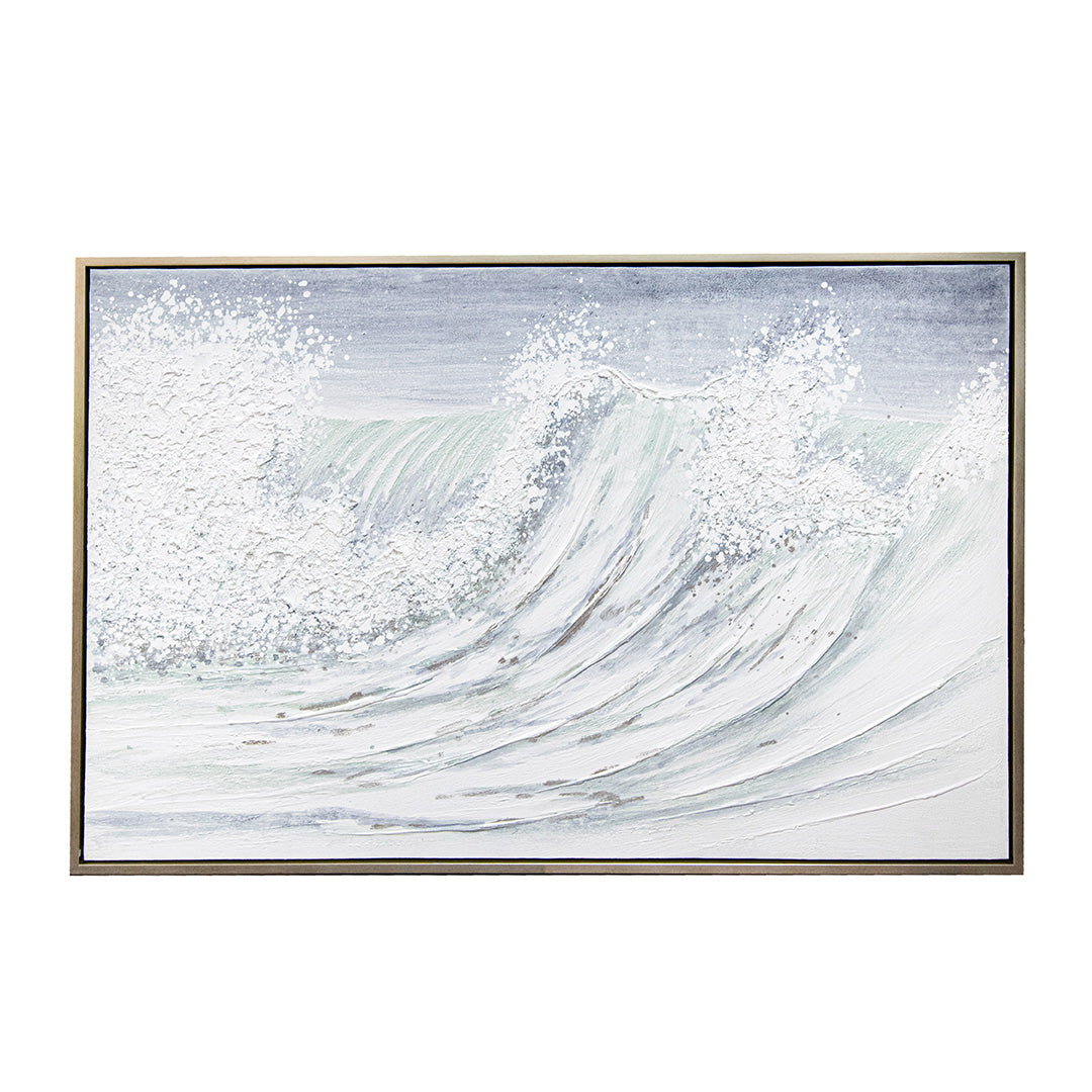 Kore Black, Gold, Silver, Blue & Neutral Canvas by RV Astley