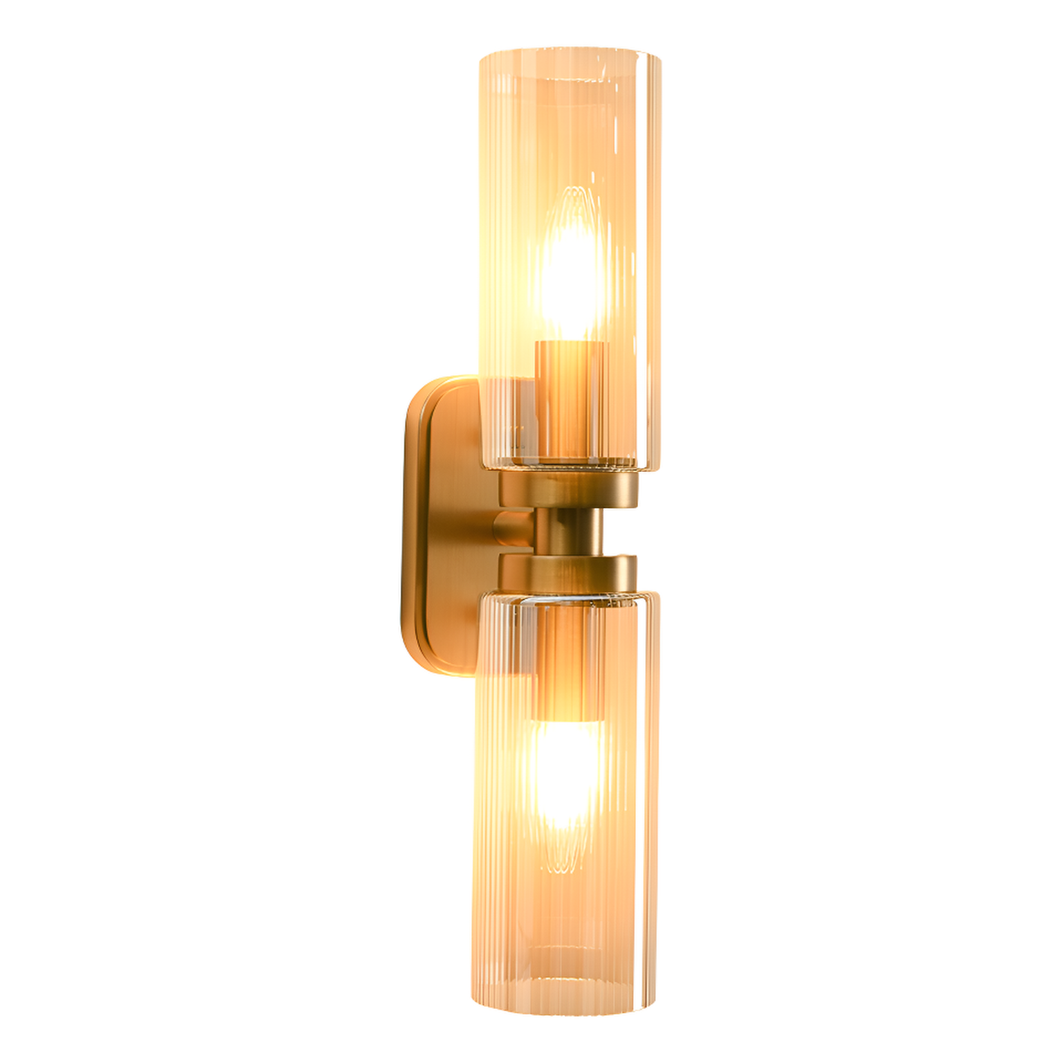 Revere Wall Light in Gold with Smoked Glass Light Shades by Luxe Collection