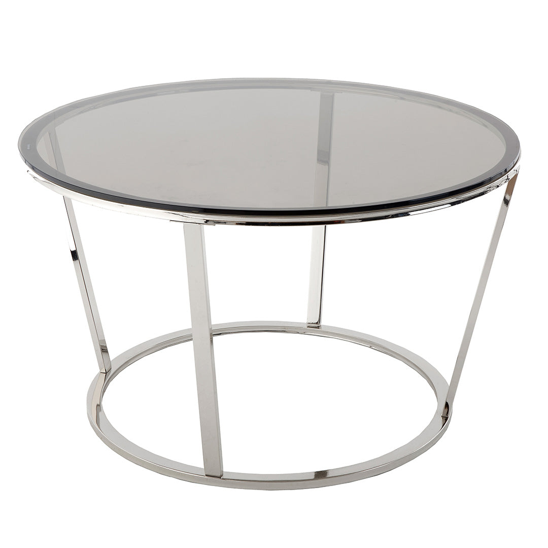 Mavis Coffee Table Nickel & Tinted Glass by RV Astley