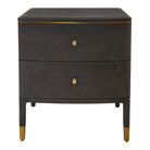 Vancent Dark Grey & Brass 2 Drawer Side Table by RV Astley