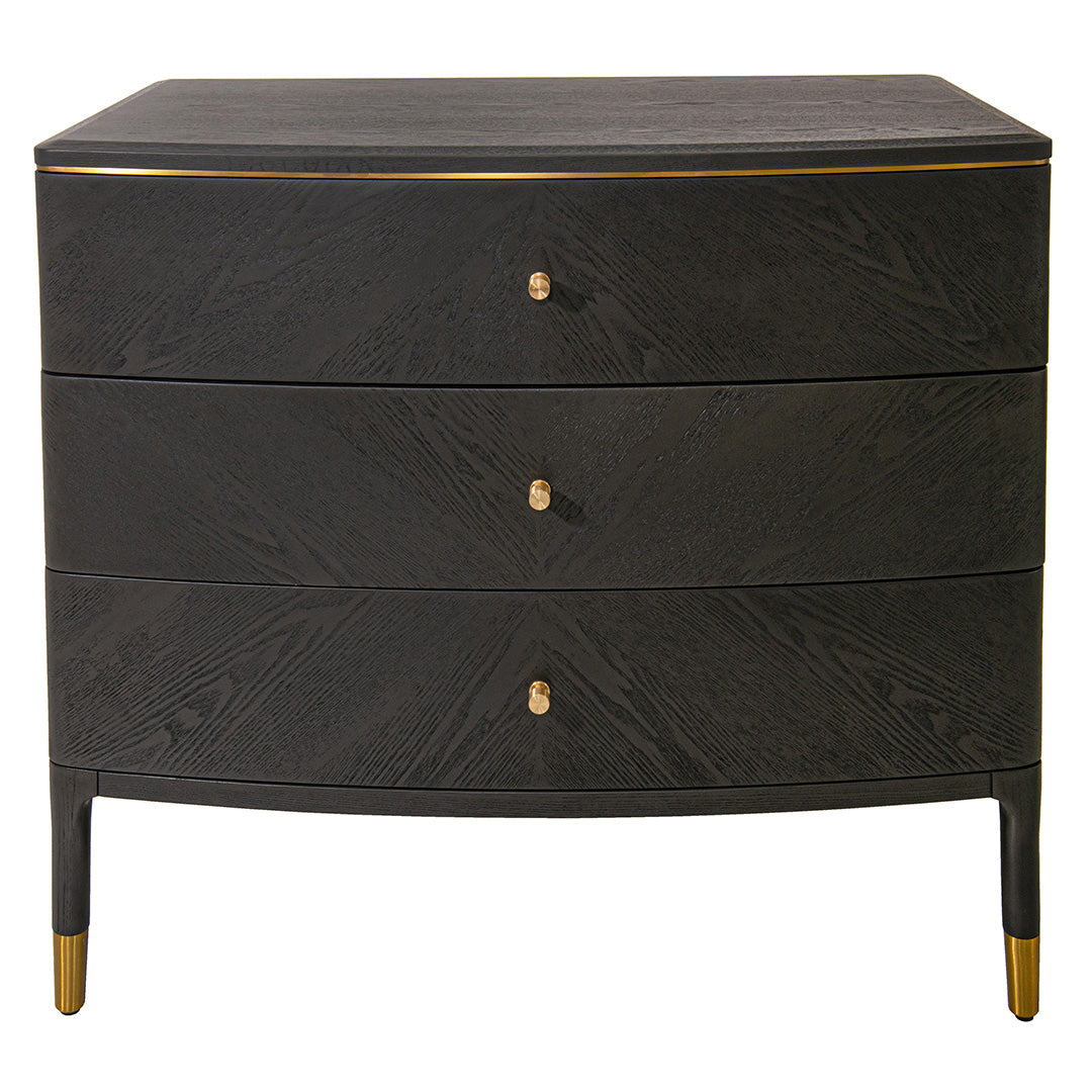 Vancent Dark Grey & Brass 3 Drawer Chest Of Drawers by RV Astley