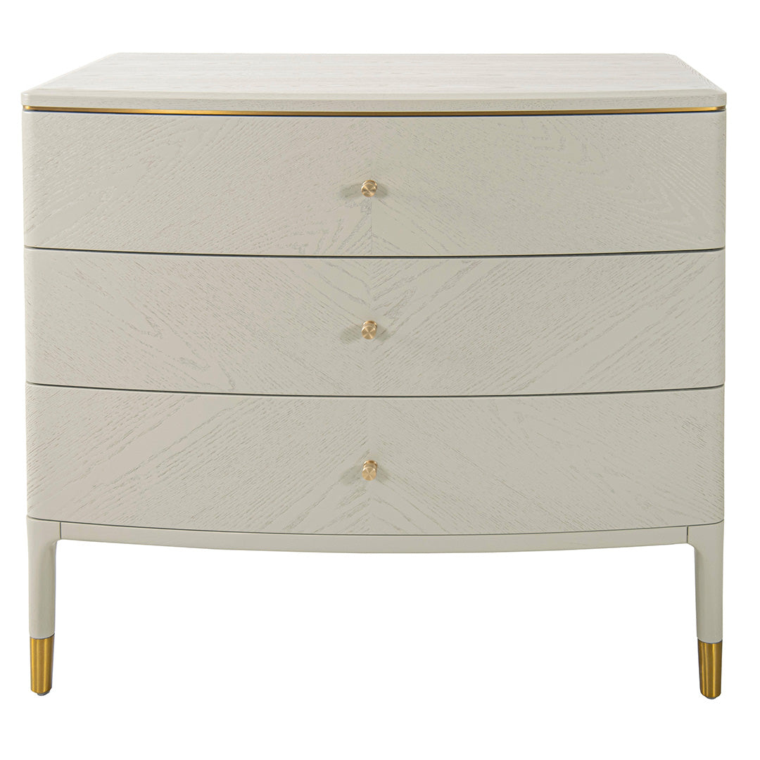 Vancent Off White & Brass 3 Drawer Chest Of Drawers by RV Astley