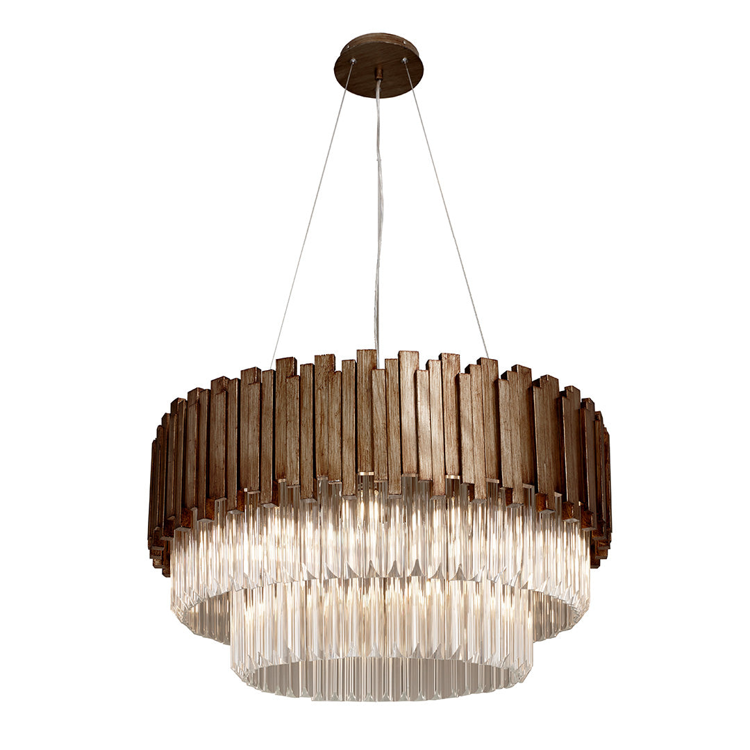 Maive Antique Painted Gold 10 Light Glass Chandelier - 80cm by RV Astley