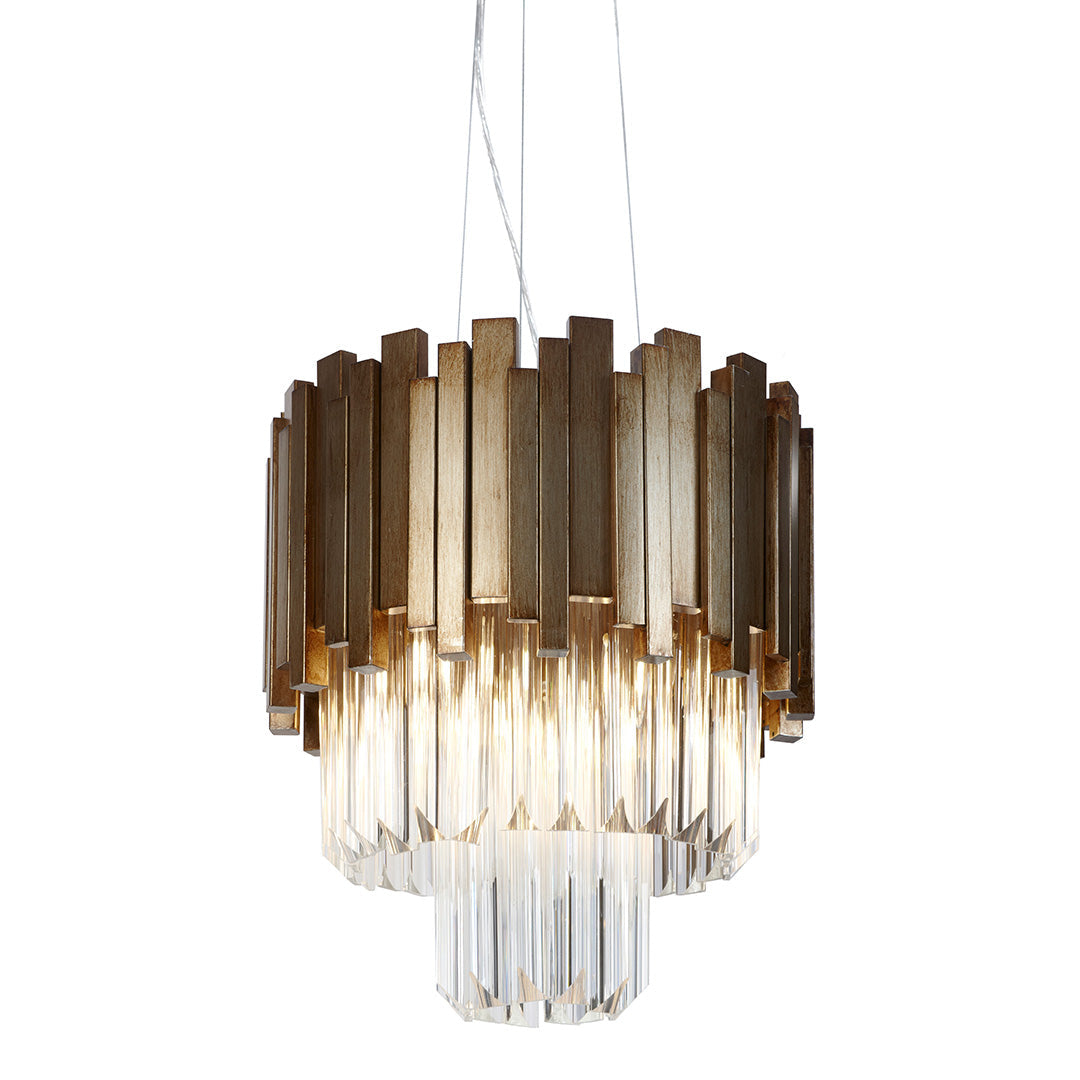Maive Antique Gold Pendant Light with Glass Light Shade - 40cm by RV Astley