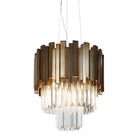 Maive Antique Gold Pendant Light with Glass Light Shade - 40cm by RV Astley
