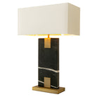 Nahanni Brass & Black Marble Table Lamp by RV Astley