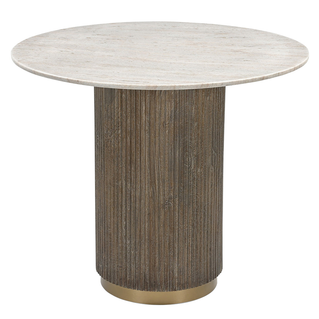 Maigue Brown Wood & Marble Top Dining Table by RV Astley