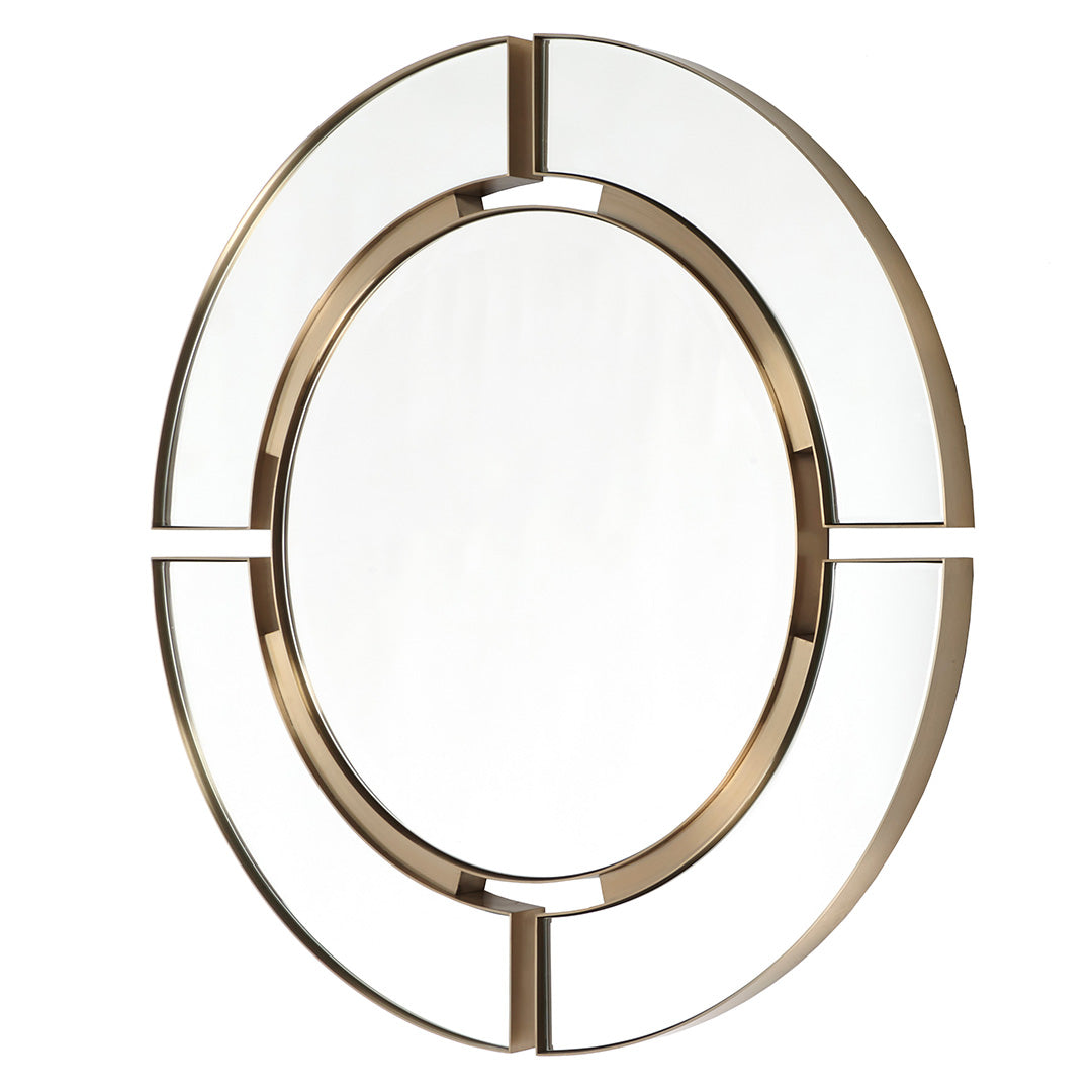 Marcoles Brushed Brass Finish Wall Mirror by RV Astley