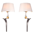 Enzo Polished Nickel & White Fabric Shade Wall Light by RV Astley