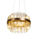 Freya Brushed Antique Brass Lamp & Glass Rod Pendant Ceiling Light by RV Astley