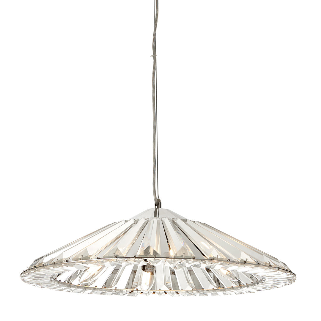 Baikal Crystal & Nickel Shallow Pendant Light by RV Astley