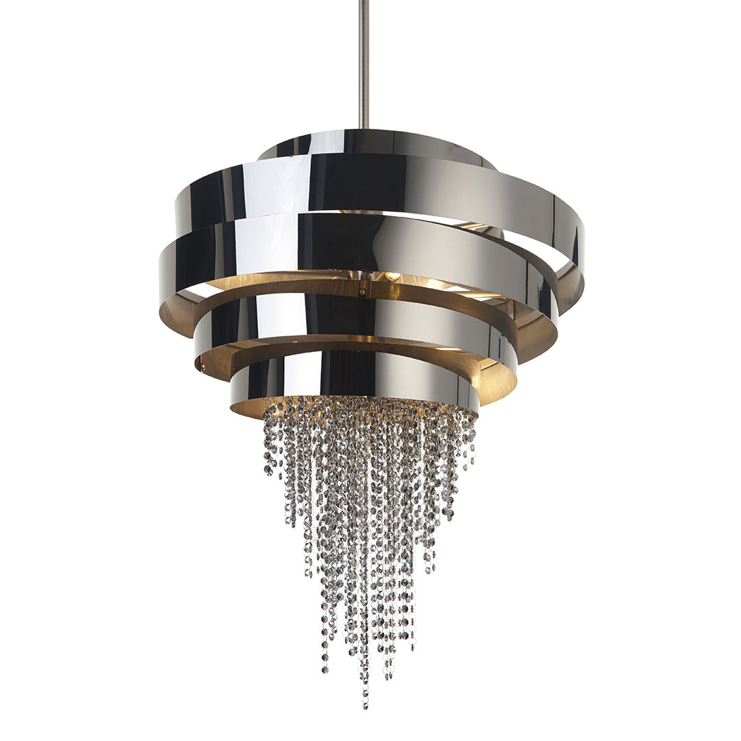 Chancey Black Nickel Pendant Light with Crystal Shade by RV Astley