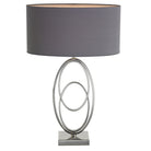 Oval Polished Nickel Table Lamp & Shade by RV Astley