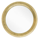 Navan Distressed Leaf Gold Round Mirror by RV Astley
