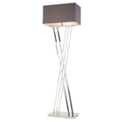 Roma Polished Nickel & Grey Fabric Shade Floor Lamp by RV Astley