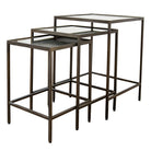 Totaro Bronze Nest of Tables with Glass Top Set of 3 by RV Astley